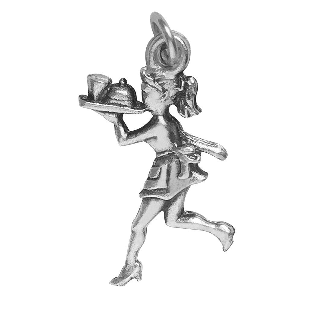 Sterling Silver Waitress Charm Pendant