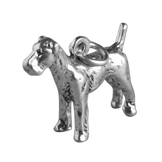 sterling silver airedale dog charm