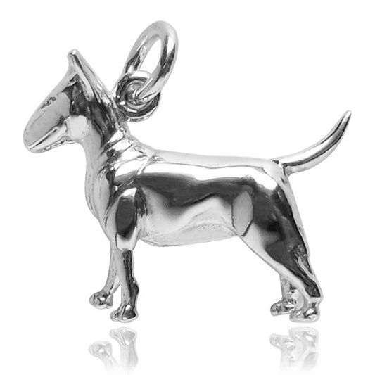 bull terrier charm in sterling silver