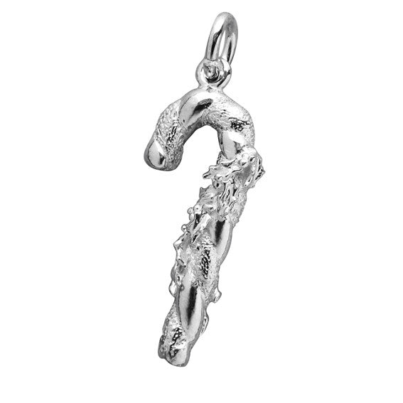 Christmas Candy Cane Charm 925 Sterling Silver or Gold Pendant