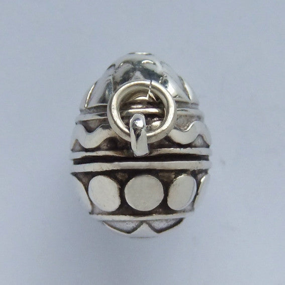 Easter egg charm sterling silver pendant | Silver Star Charms