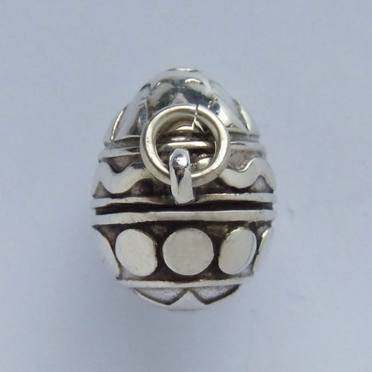 Easter egg charm sterling silver pendant | Silver Star Charms