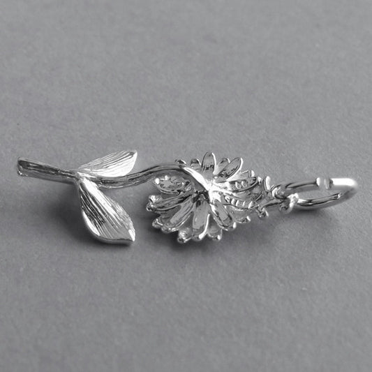 Daisy flower charm sterling silver 925 or gold pendant