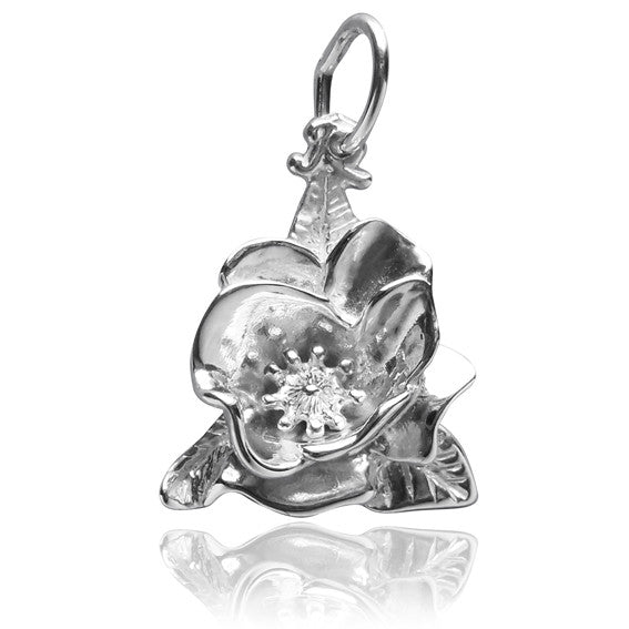 Magnolia Flower Charm Sterling Silver