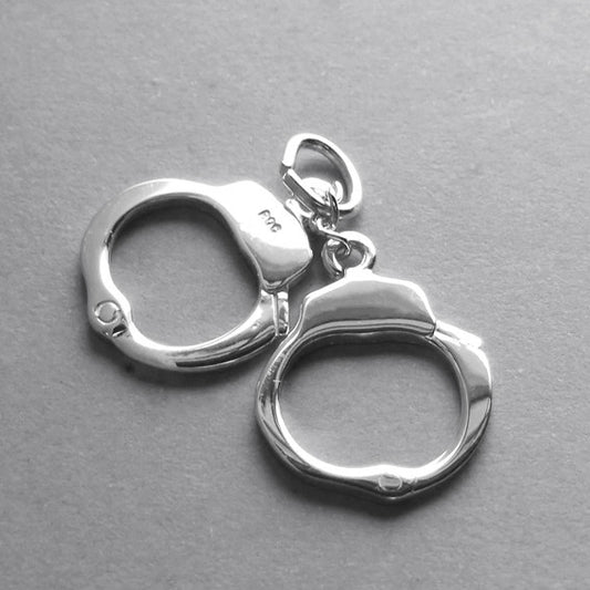 Hand cuffs charm sterling silver 925 or gold pendant