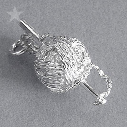 crochet pendant in sterling silver