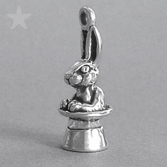 rabbit in hat charm