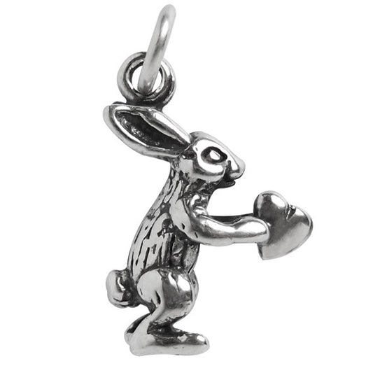Rabbit with Heart Charm Pendant