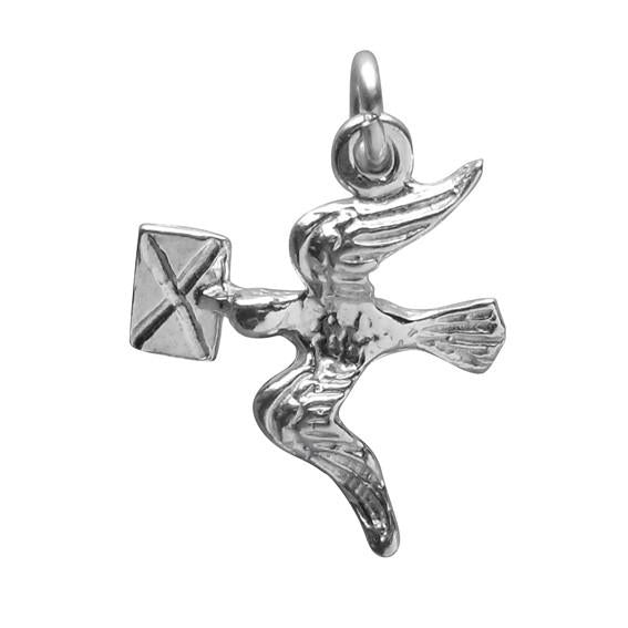 Messenger Bird Charm Sterling Silver Peace Dove Pendant | Charmarama