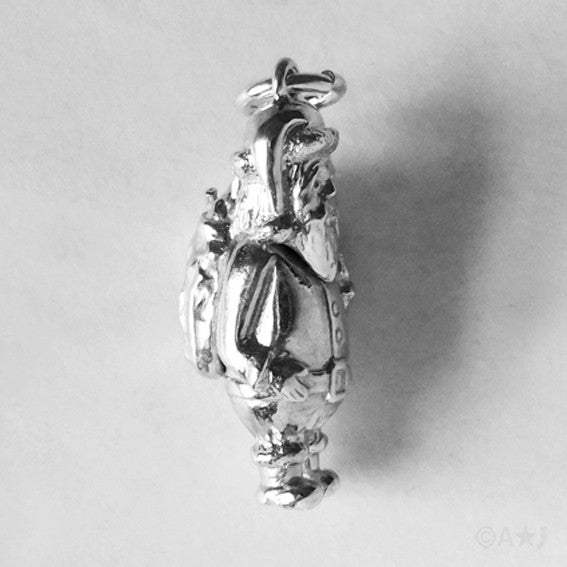Santa Claus Charm Sterling Silver or Gold Pendant