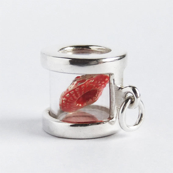 Sterling Silver Enamel Hat Box Charm Pendant | Silver Star Charms