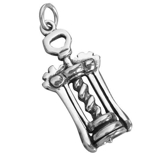 Sterling Silver Corkscrew Charm
