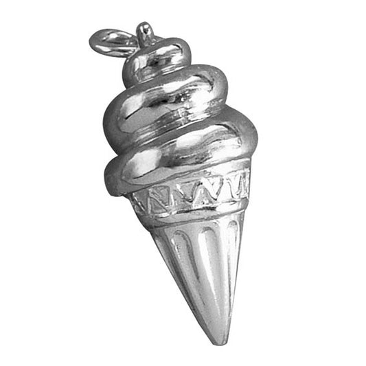 Ice cream cone charm sterling silver or gold pendant | Silver Star Charms