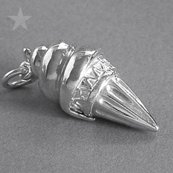 Ice cream cone charm sterling silver or gold pendant | Silver Star Charms