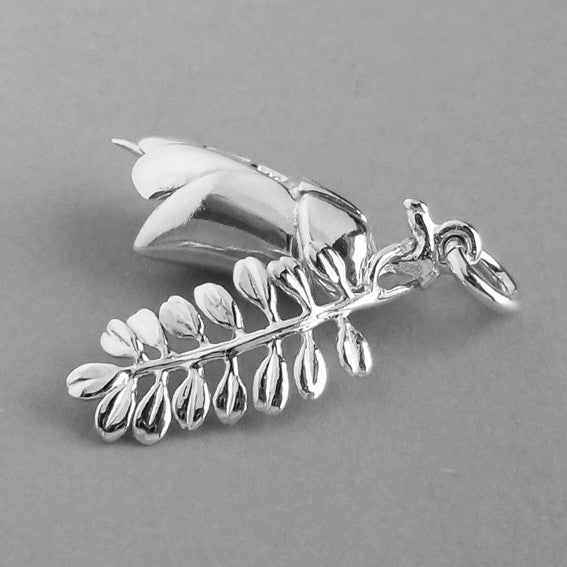 Kowhai Flower and Leaf Pendant