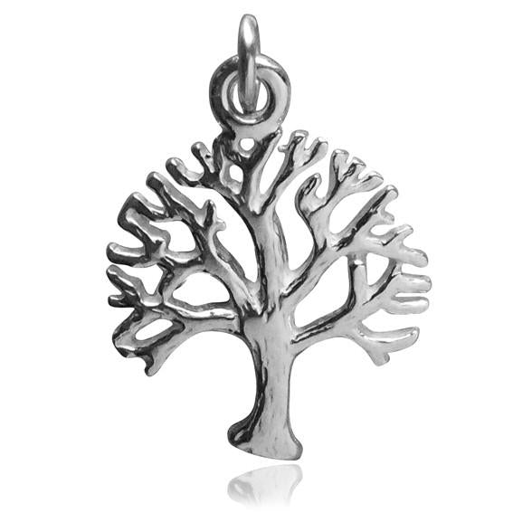 Tree charm sterling silver 925 or gold pendant