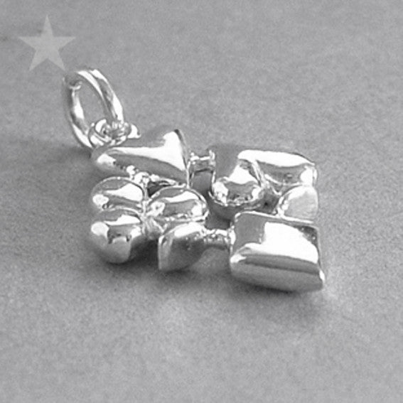 Sterling Silver or Gold Heart Club Diamond Spade Charm
