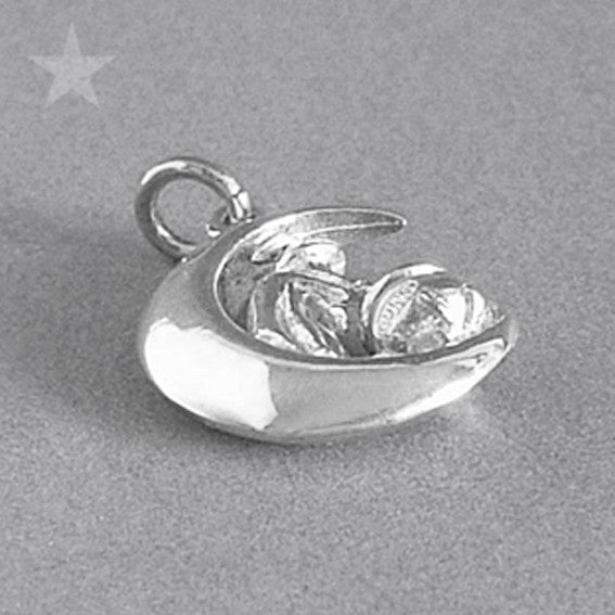witch on moon charm