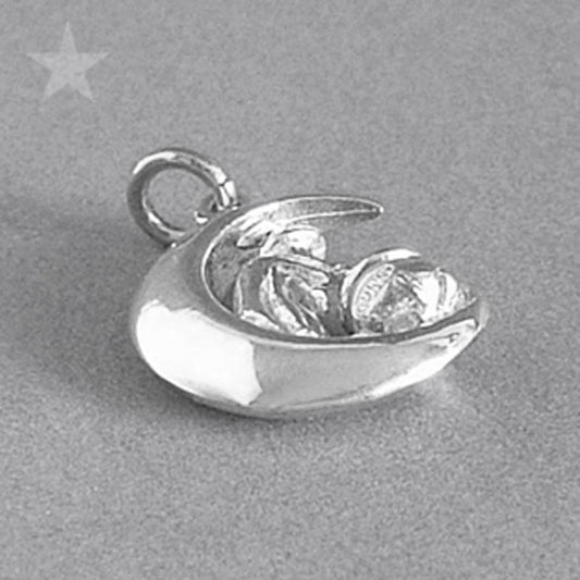 witch on moon charm