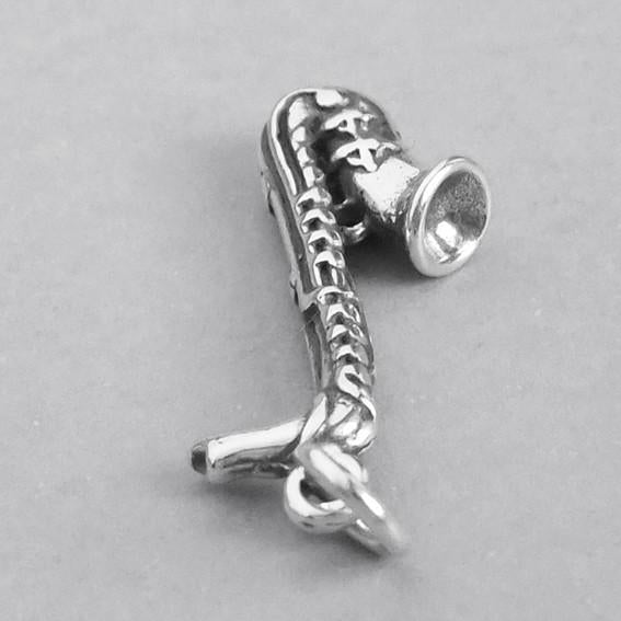 Saxophone Charm Sterling Silver Music Pendant | Charmarama