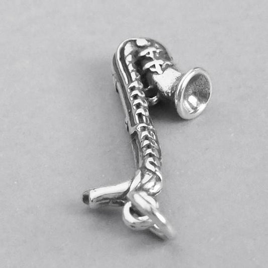 Saxophone Charm Sterling Silver Music Pendant | Charmarama