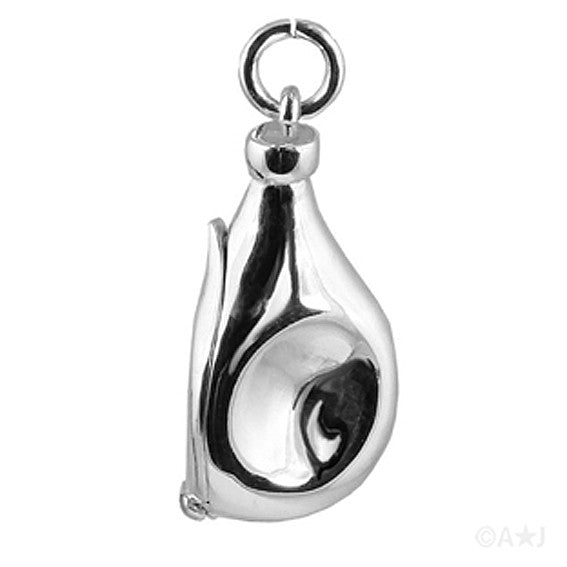 Opening Ship in a Bottle Charm in Sterling Silver and Gold