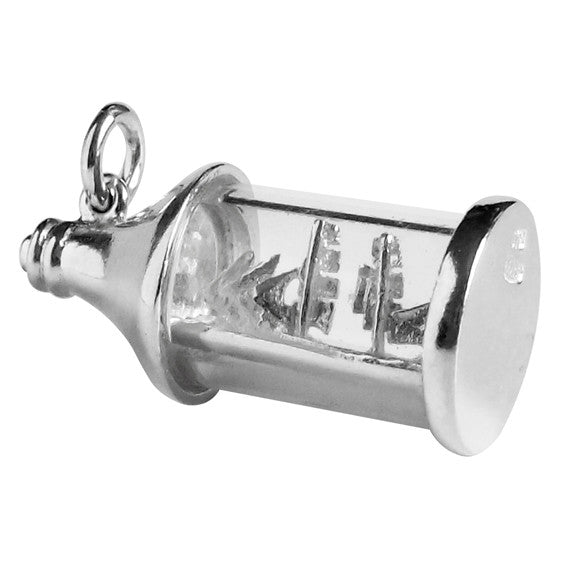 Ship in a Bottle Charm in Sterling Silver or Gold