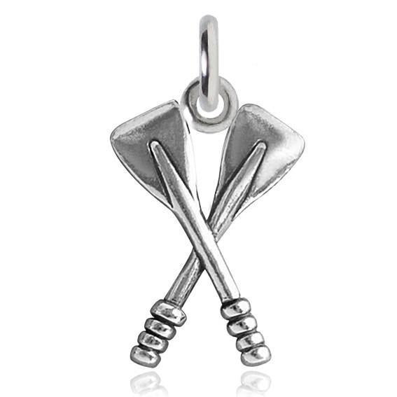 Sterling Silver Crossed Oars Charm