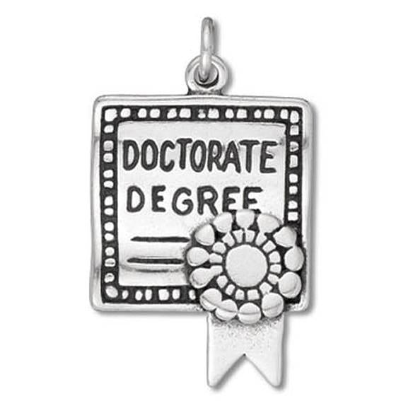 Sterling Silver Doctorate Degree Charm