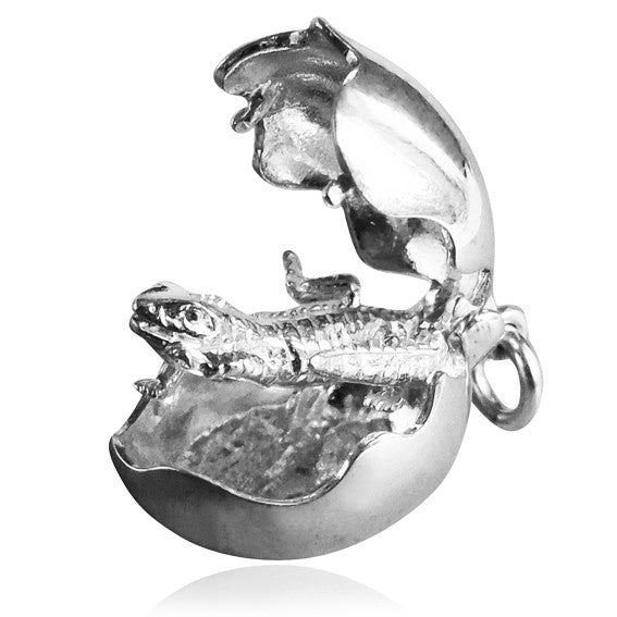 lizard hatching from egg charm
