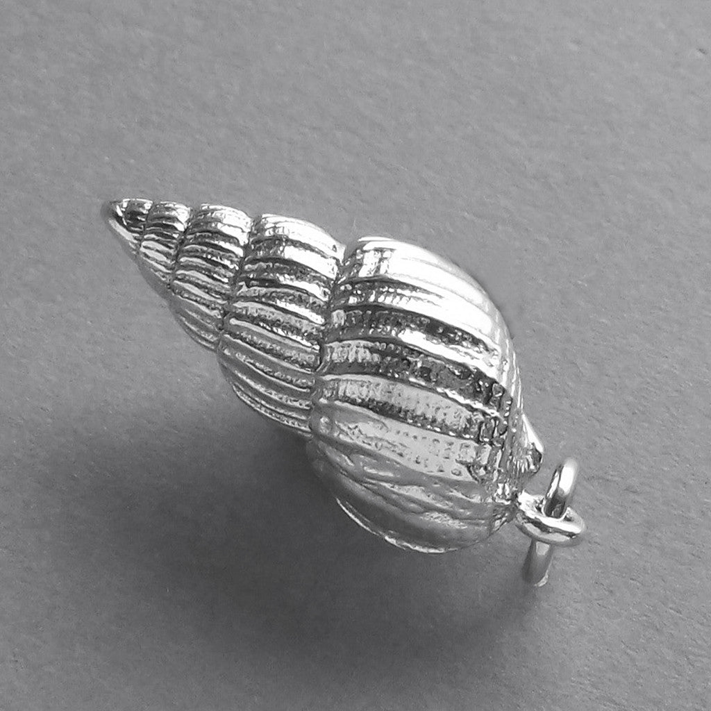 Tulip Shell Charm Sterling Silver or Gold Sea Snail Pendant | Silver Star Charms