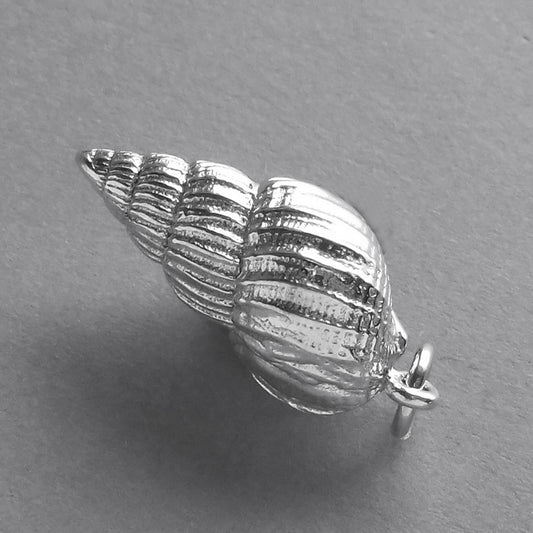Tulip Shell Charm Sterling Silver or Gold Sea Snail Pendant | Silver Star Charms