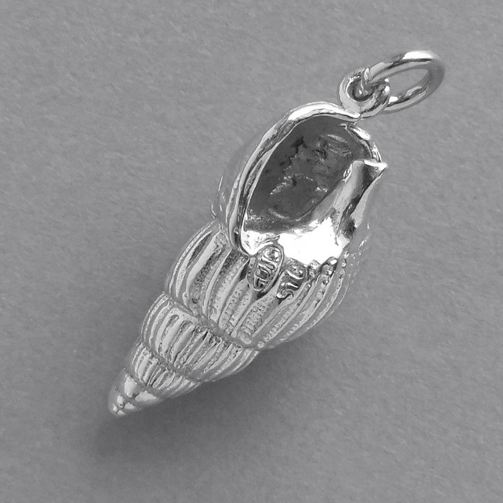 Tulip Shell Charm Sterling Silver or Gold Sea Snail Pendant | Silver Star Charms