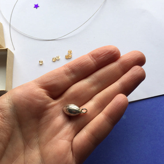Rugby Ball Charm — MADE TO ORDER