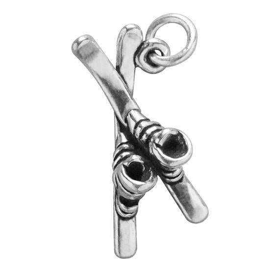 snow skis charm