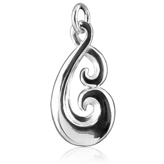 Koru Maori NZ Symbol Charm in Sterling Silver or Gold | Silver Star Charms