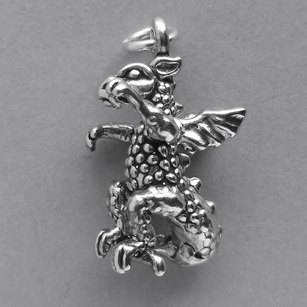 Dragon Charm Sterling Silver Pendant | Charmarama