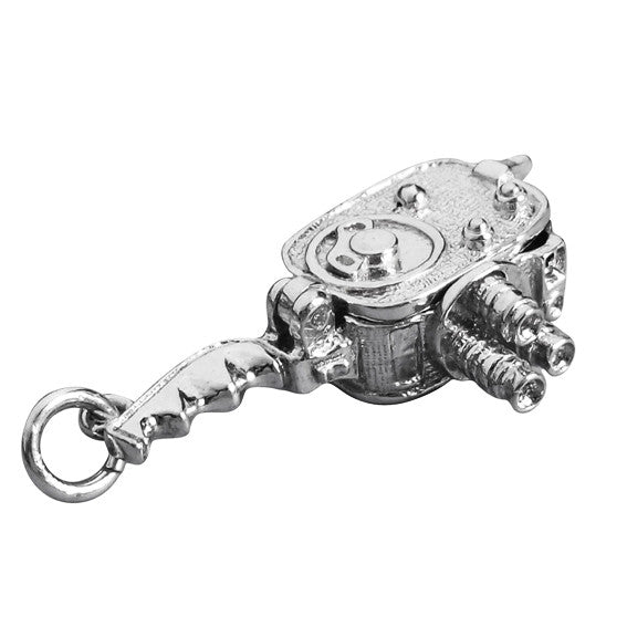 Opening Movie Camera Charm Pendant in Sterling Silver or Gold