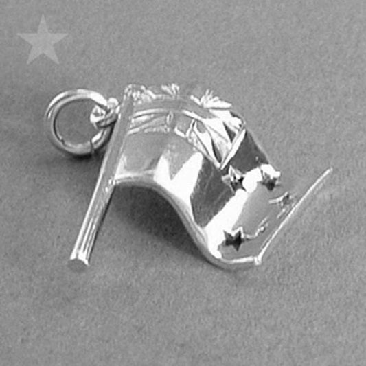 New Zealand NZ Flag Charm Pendant in Sterling Silver or Gold