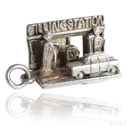 Vintage moving mechanical car fuel petrol filling station charm