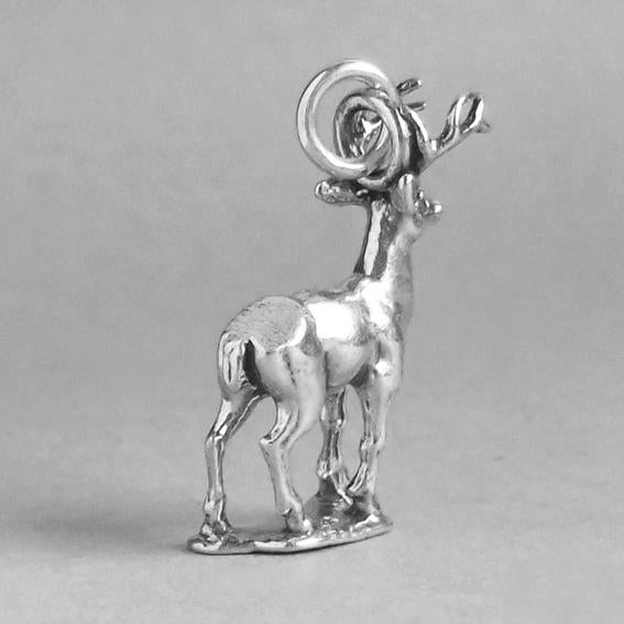Deer stag charm sterling silver pendant