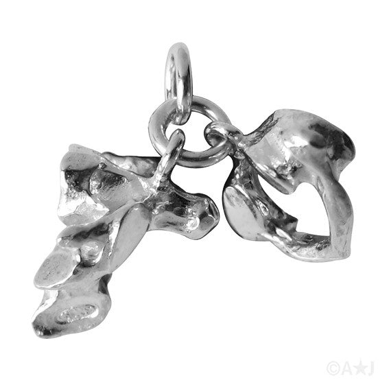atlas and axis bones pendant on white background