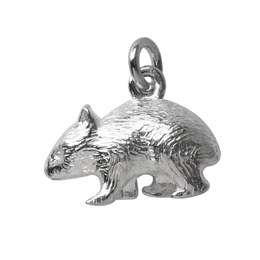 wombat charm in sterling silver