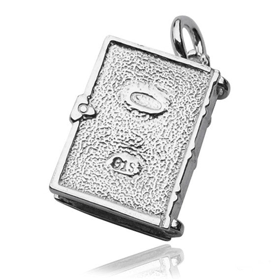 spell book pendant sterling silver