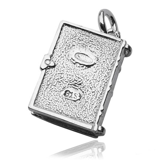 spell book pendant sterling silver