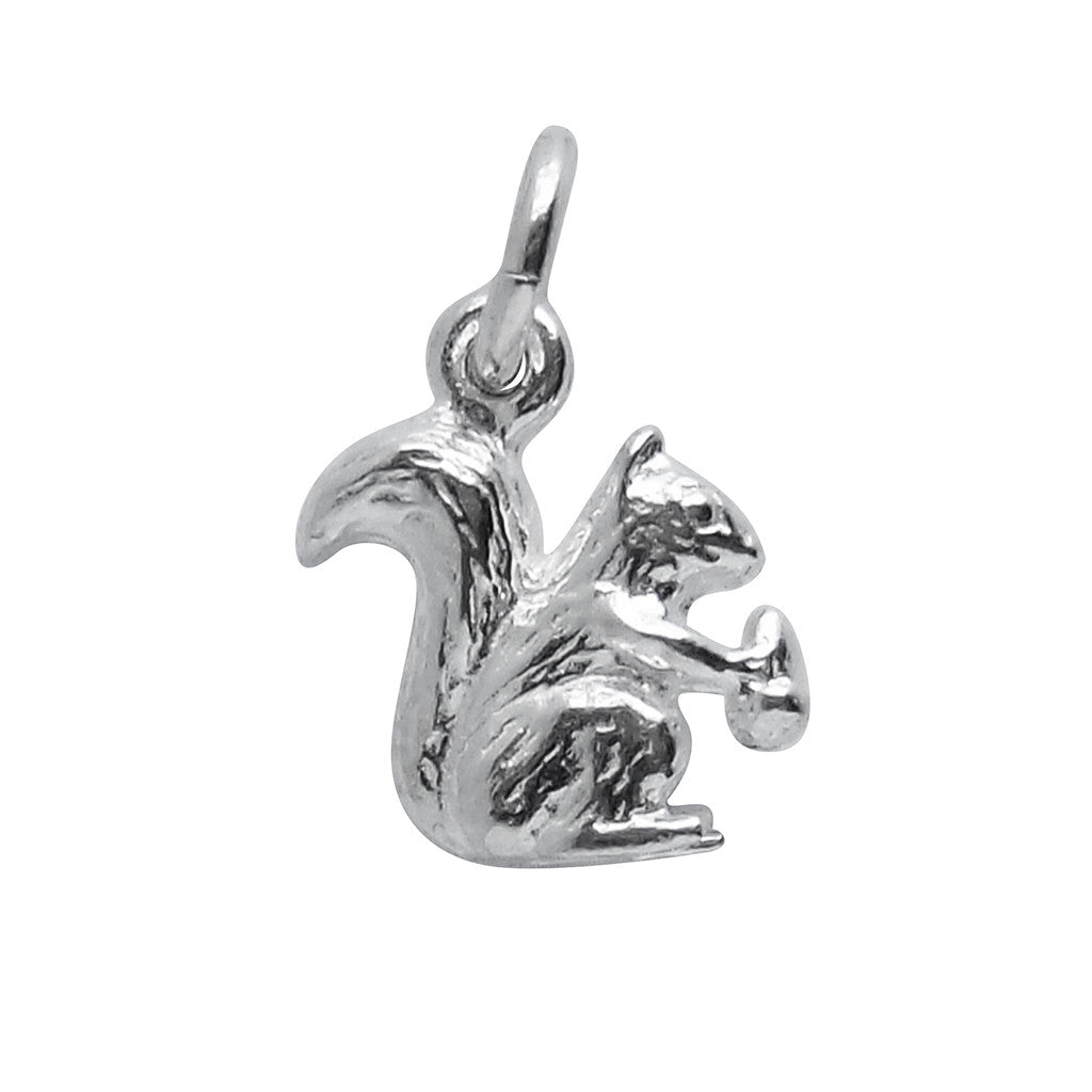 squirrel charm in sterling silver