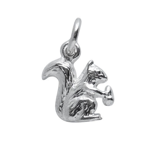squirrel charm in sterling silver
