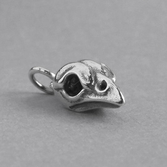 silver bird skull charm