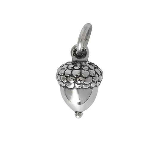 Miniature Acorn Charm Sterling Silver Nature Pendant