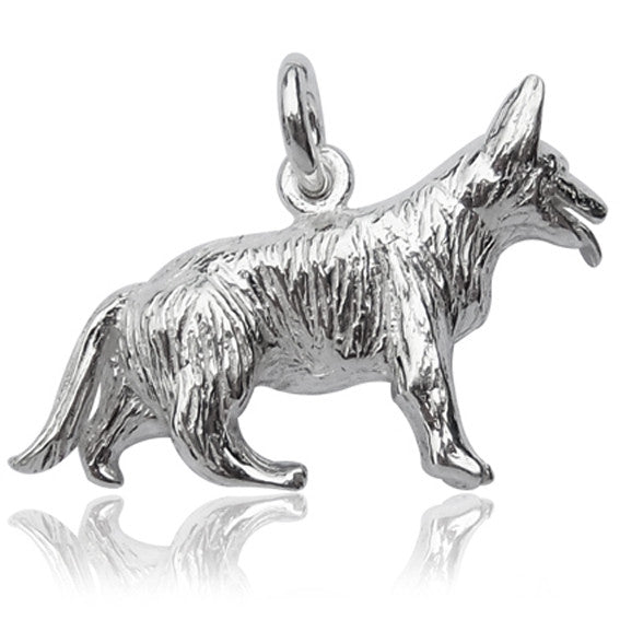 Alsatian Charm in sterling silver